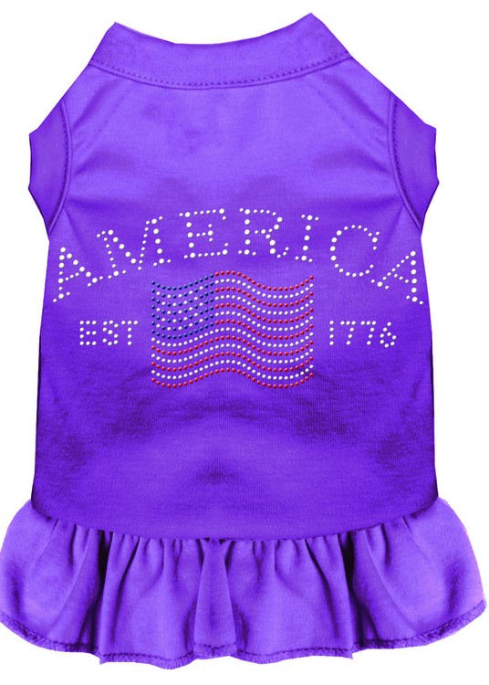 Classic America Rhinestone Dress Purple XXXL